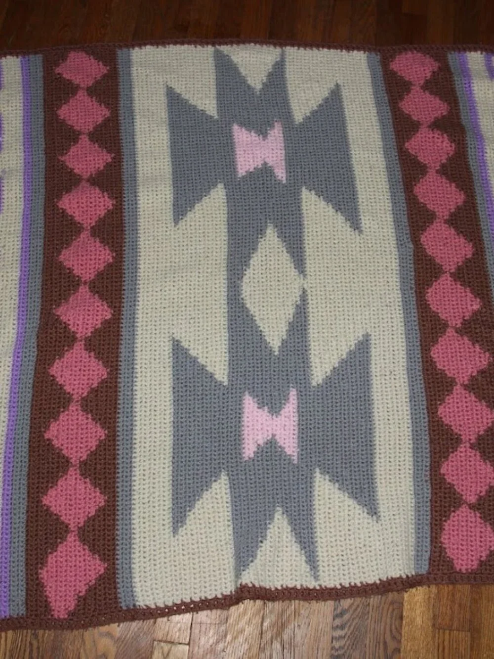 Handmade Southwestern Western Crochet Afghan Blanket 50